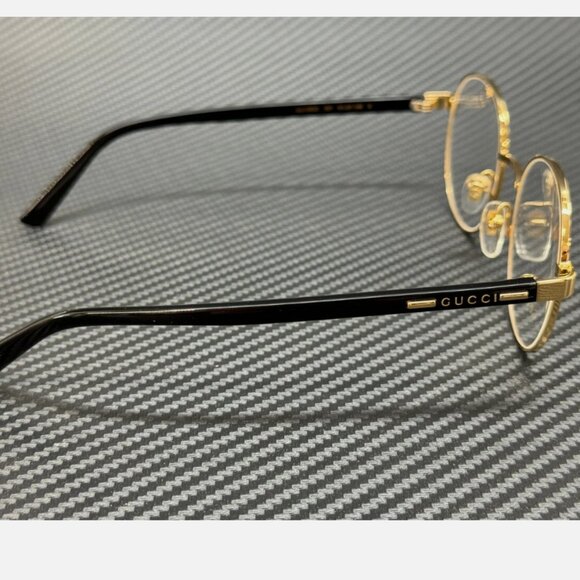 Gucci Men's 51mm Eyeglasses New Gold Black - Picture 4 of 5